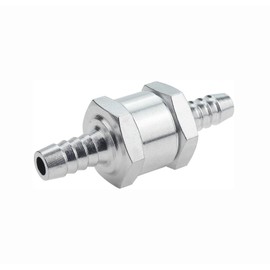 Tiardey 8mm Fuel Non-return One-Way Check Valve 1/4inch Chrome Aluminium Alloy One Way Non Return Air Fuel Oil Check Valve Petrol Diesel Marine Water