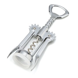 Ghidini PUI041 Commercial Wing Wine Opener Chrome, Body: Zinc Alloy Screw: Steel Cap: Polypropylene, Italy