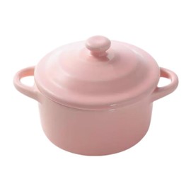 yaocoral 7 OZ Mini Ceramic Candy Bowl Small Candy Dish with Lid Cute Ceramic Bowl for Baking,Dessert,Snack,Fruit,Yogurt,Ice Cream,Cereal,Dipping,Side Dishes,Microwave Freezer Safe(pink)
