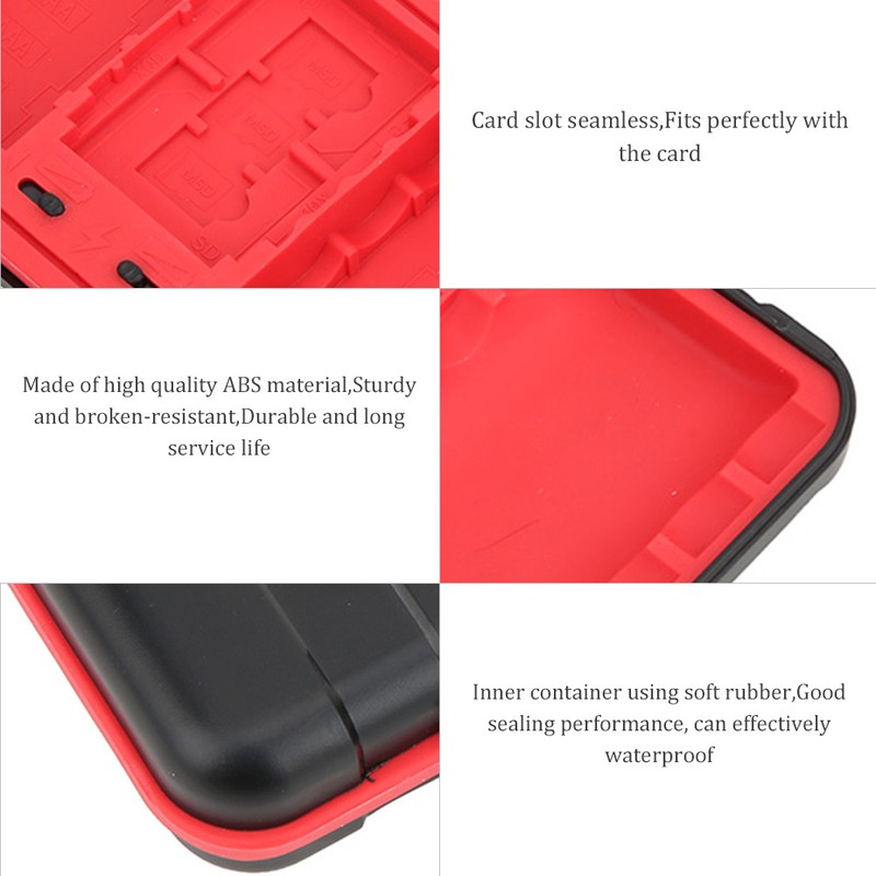 Drop Resistant Waterproof Camera Battery Memory Card Storage Box for