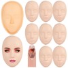 Silicone Mannequin Face Set - 8 Pcs, Practice Face Board,