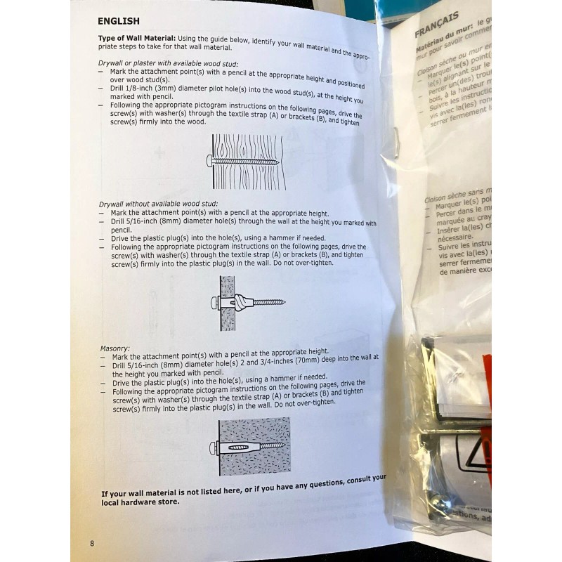 Ikea Wall Anchors Tip-Over Restraint Recall Dresser Repair Kits R1