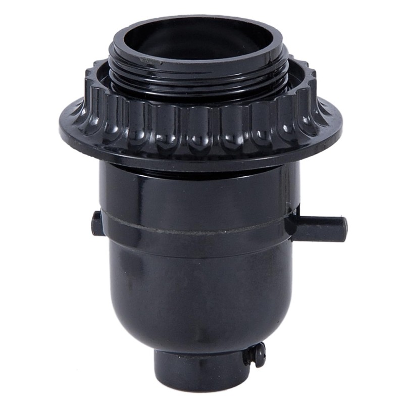 B&P Lamp® Push-Thru Style Black Plastic Phenolic Socket with Medium