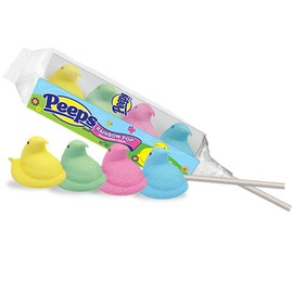 Peeps Marshmallow Rainbow Pop, Peeps on a Stick 4 Ct (Pack of 4)