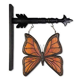K&K Interiors 16419A 12 Inch Orange and Black Resin Butterfly Arrow Replacement, 12" H x 11" W x .5" D