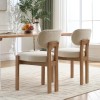 Elegant Farmhouse Accent Cane Solid Wood Leg Chenille Fabric Upholstered