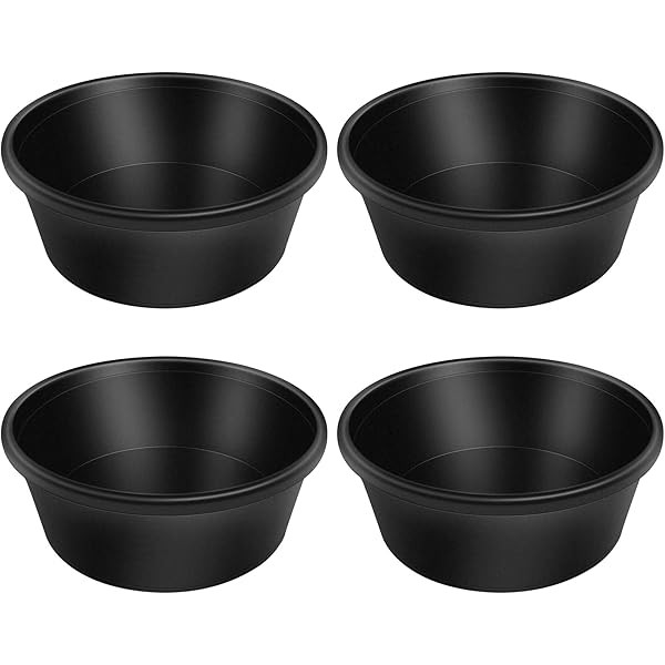 4pcs Rubber Feeder Pan, 4 Quart Durable Rubber Feed Pan,