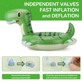 Inflatable Dinosaur Pool Floats for Kids Ages 3-6, Boys Girls Pool Water Floaty Toys - Chindren Swim Tubes Floaties Rings - Ideal for Summer, Beach, Lake, Pool Parties
