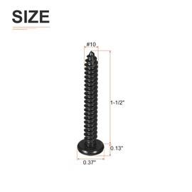 DTGN #10x1-1/2" Phillips Pan Head Self-tapping Screw - 100Pack - Black Oxide 304 Stainless Steel Sheet Metal Screws Wood Screws