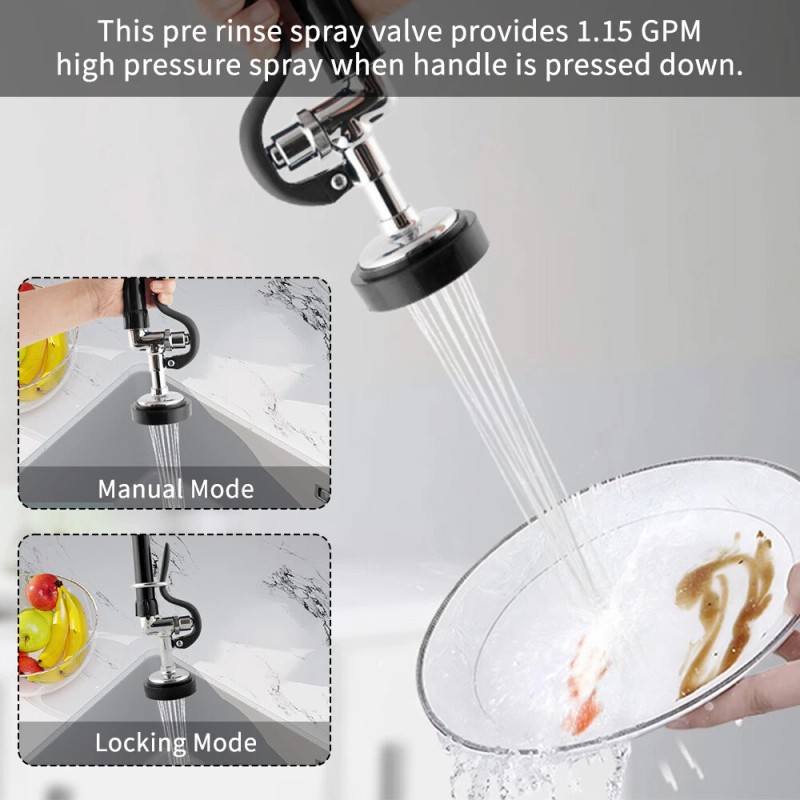 Commercial Pre-Rinse Kitchen Sink Faucet Restaurant Kitchen Sprayer Mixer Tap