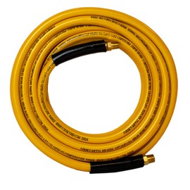 Forney 75410 Air Hose, Yellow PVC with 1/4-Inch Male NPT Fittings On Both Ends, 3/8-Inch-by-25-Feet