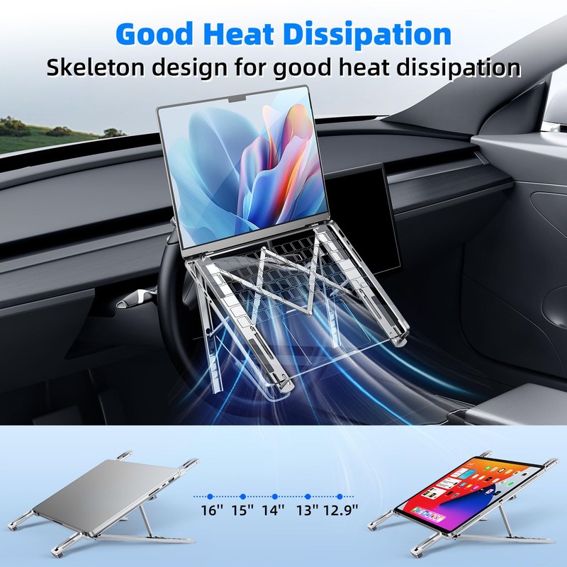 Angle Adjustable Car Steering Wheel Laptop Holder,Foldable Laptop Stand for
