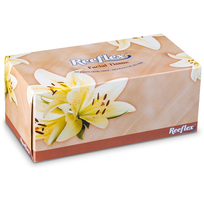 Reeflex Premium Facial Tissues 230 Sheets Per Box, 2-Ply Soft