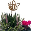 KRONLY Garden Stake Cute Thick Bee Rust Stake Metal Weatherproof