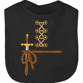 Shirtracer - Baby Bib - Carnival & - Knight Costume Fancy Dress - Brave Knight Medieval Knight's Bund, 2 Black