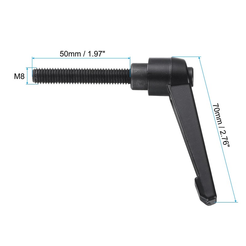sourcing map 5pcs Adjustable Clamping Lever Handle M8 x 50mm