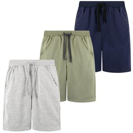 BIG ELEPHANT Kids Shorts, Boys Athletic Shorts with Pockets and Drawstring for Age 4-16 Years