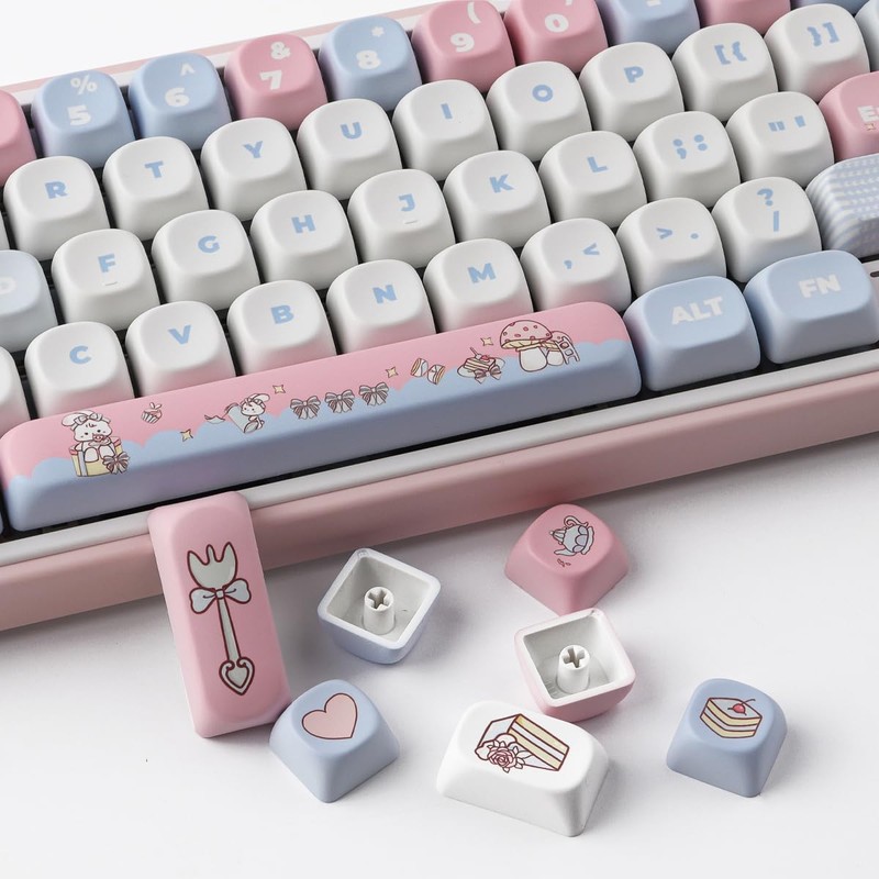 PBT Keycaps 135 Keys MOA Profile Cute Keycaps Dye Sublimation
