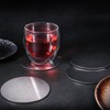 Cup Coasters, Newness Cup Coasters Set with Decorative Rack, Stainless