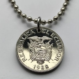 1990 Ecuador 1 Sucre coin pendant escudo Ecuatoriano Guayaquil Quito Cuenca Machala Manta Portoviejo Esmeraldas Ambato Chimborazo Guayas Eloy Alfaro Ibarra Los Ríos Azuay Tungurahua Cotopaxi n001066