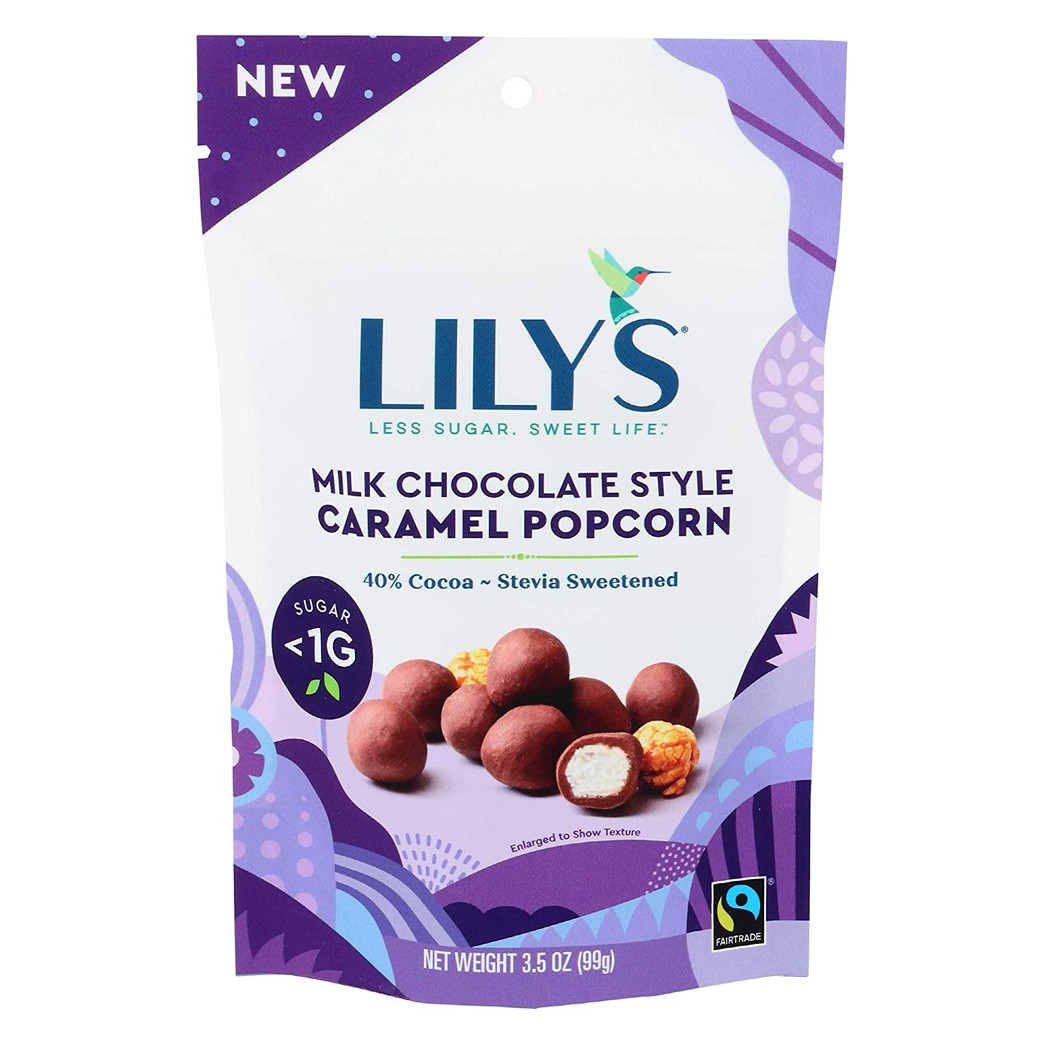 Lily`s Sweets Milk Caramel Popcorn, Chocolate, 3.5 Oz