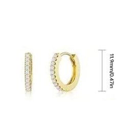 Zestjewel 3 Pairs Stud Hoop Earrings Set for Women 14K Gold Plated Earrings Stacks Dainty Small Stud Hoop Earrings Sets for Multiple Piercings
