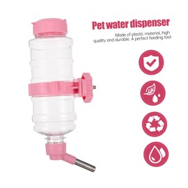 Ipetboom 1pc Cs Automatic Feeding Chinchilla Drinking Bowls Cages Mice Cage - Hamster Rabbit Bunny Pink Crate Cats Drinker Dogs Dispenser Water Hanging Gerbil Container for Drip Rabbits