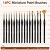16PCS Miniature Paint Brushes,Detail Paint Brushes Set for Acrylic Watercolor