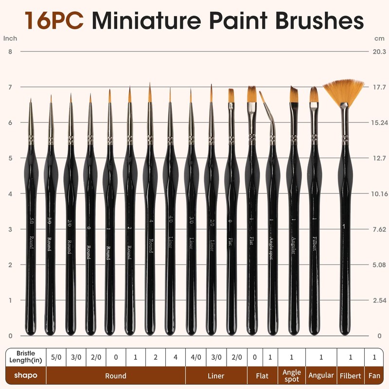 16PCS Miniature Paint Brushes,Detail Paint Brushes Set for Acrylic Watercolor