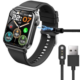 Blueshaweu Charging Cable Compatible with T50S Smartwatch 1.85 Inches, Cable Charger Charging Station for VKROBAG T50s / uaue T50S 1.85 Inch Smartwatch (Black)