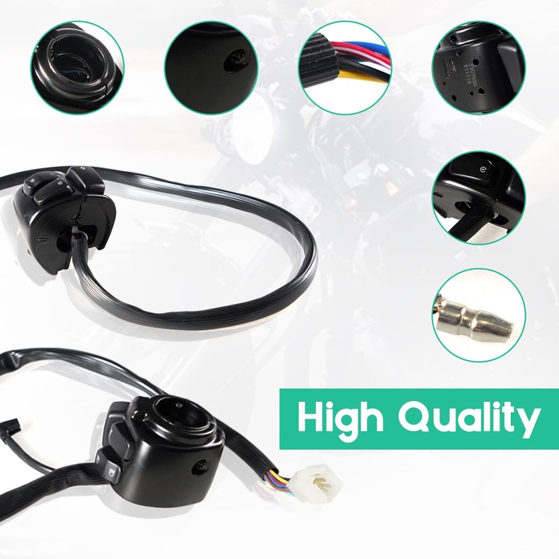 POSENG 1 Pair Motorcycle 1" Handlebar Switches Control and Wiring