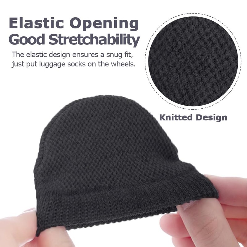 SHINETEC Luggage Suitcase Wheel Cover Socks - Noise-Reducing & Anti-Scratch