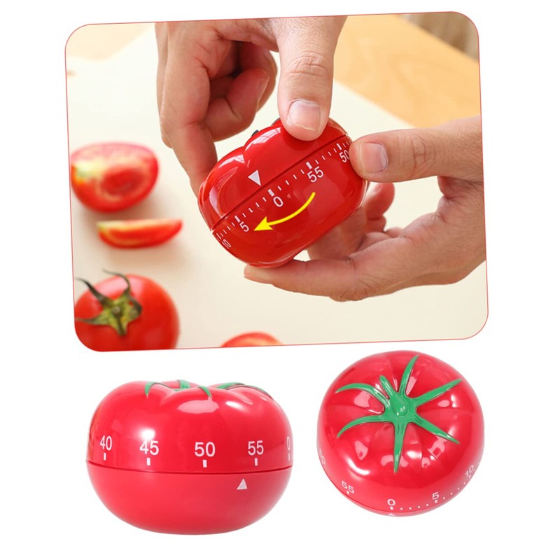 COLLBATH Kitchen Timer Alarm Clock Plastic Tomato Timer Functional for