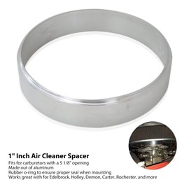 1" Inch Aluminum Air Cleaner Spacer New Version for Edelbrock Holley Demon Carter Rochester,for SBC BBC 350 Ford 302 Etc. With 5 1/8 inch Carburetor Opening