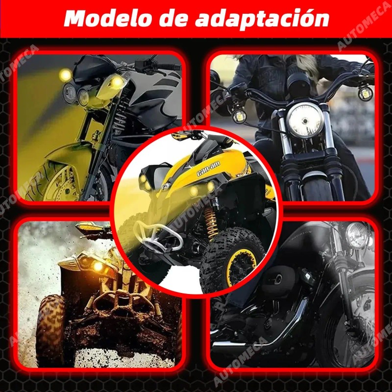2 Par Faros Luces Led Para Motos Auto Doble Color