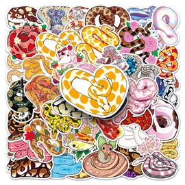 50Pcs Snake Stickers Vinyl Cute Cartoon Animal Stickers for Water Bottle Scrapbook Bumper Laptop Luggage Skateboard Phone Cars Bike Guitar Computer,Waterproof Kawaii Stickers for Kids Teens Boys