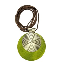 1 Piece Women'S Spiral Necklace, Clothing Accessories Necklace, Jewelry Necklace, Wooden Leather Rope Necklace