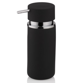kela 20421 Soap Dispenser Ceramic Diameter 6.5 cm, 300 ml, 6.50 x 6.50 x 16,50 cm, Black