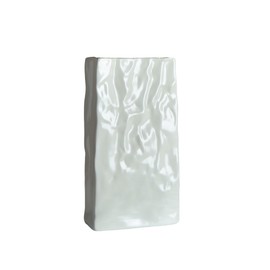 Pheyihe Square Ceramic Vase 10 Inch Flower Vase for Living Room,Coffee Table Decor,Kitchen,Bedroom,Office,Bathroom,Shelf Centerpiece Table(White)