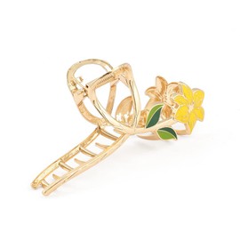 Yellow Flower Metal Hair Clips Large Tulip Hair Claw Clips,Large Hair Claw Hair Barrettes Non-Slip No Broken Strong Hold Hair Clamps Fashion Hair Accessories for Woman With Long Curly Hair