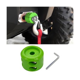 Bittwee Car Rubber Winch Stopper for ATV UTV Truck, Cable Saver Hook Stopper Line for Synthetic Rope, Bump Shock Saver Dampener with Stainless Steel Screw and Nut, Quick Installation Tool (Green)