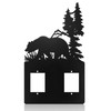 Metal Bear Light Switch Cover Moose Tree Mountain Elk Black