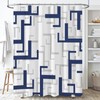 BTTN Navy Blue Shower Curtain - Geometric Fabric Shower Curtain