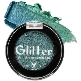 Glitter Multichrome Emerald Green Eyeshadow, Bright Dark Olive Green Gold Duochrome Eye Shadow Palette, Highly Pigmented & Long Lasting Cream Eyeshadows, Vegan Talc  for Travel Size - Color: Mermaids #5D