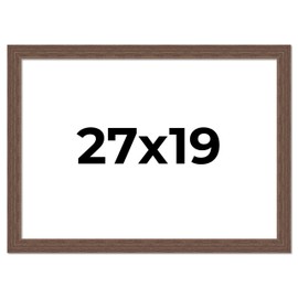 27x19 Frame Brown Distressed Barnwood Picture Frame | Rustic Farmhouse Photo Frame Includes UV Acrylic Shatter Guard Front, Acid Free Foam Backing Board, Hanging Hardware