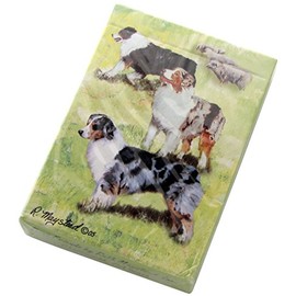 Best Friends Playing Cards, by Ruth Maystead - Australian Shepherd