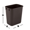 Mix.Home 10 Gallon Brown Rectangular Wastebasket Restaurant Trash can Commercial