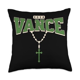 Vance 2028 for President Christian Cross Necklace Republican Throw Pillow