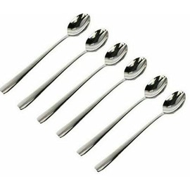 Stainless Steel Long Handle Latte Coffee Tee Desert Spoon Pack of 6