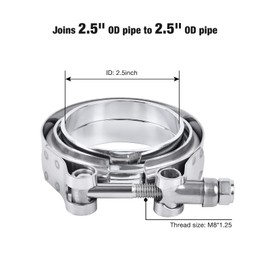 EVIL ENERGY 2.5 Inch V Band Clamp with Flange Male Female Stainless Steel